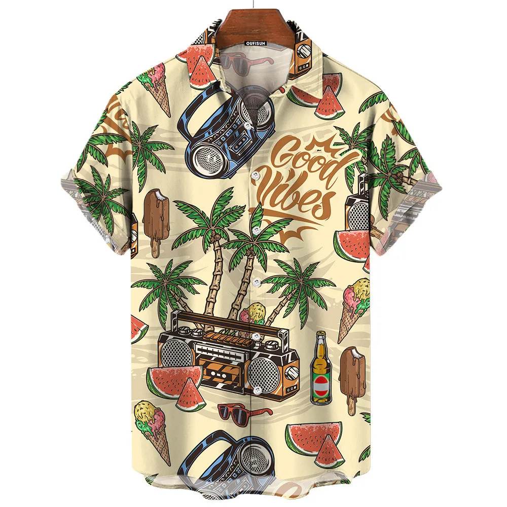 Vintage Hawaiian Floral Shirt - Мужская ретро-рубашка в гавайском стиле для