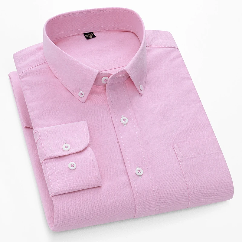 Oxford Cotton Casual Shirt Business - Мужские рубашки из 100% хлопка, модель
