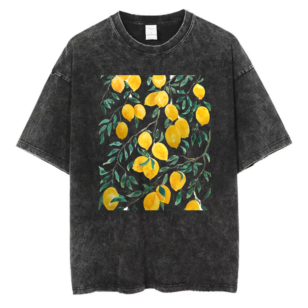 Acid Wash Vintage Graphic T Shirt - Винтажная футболка из выстиранного хлопка для