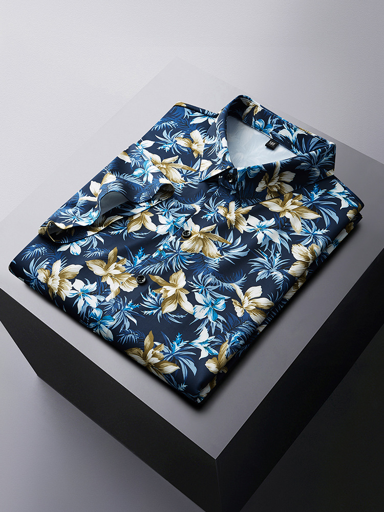 Vintage Hawaiian Floral Shirt - 12XL 7XL 6XL Мужские рубашки больших