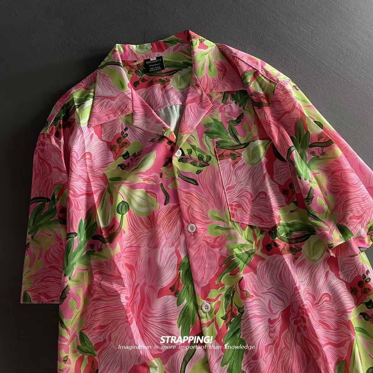 Vintage Hawaiian Floral Shirt - Розовые гавайские рубашки с кубинским воротником