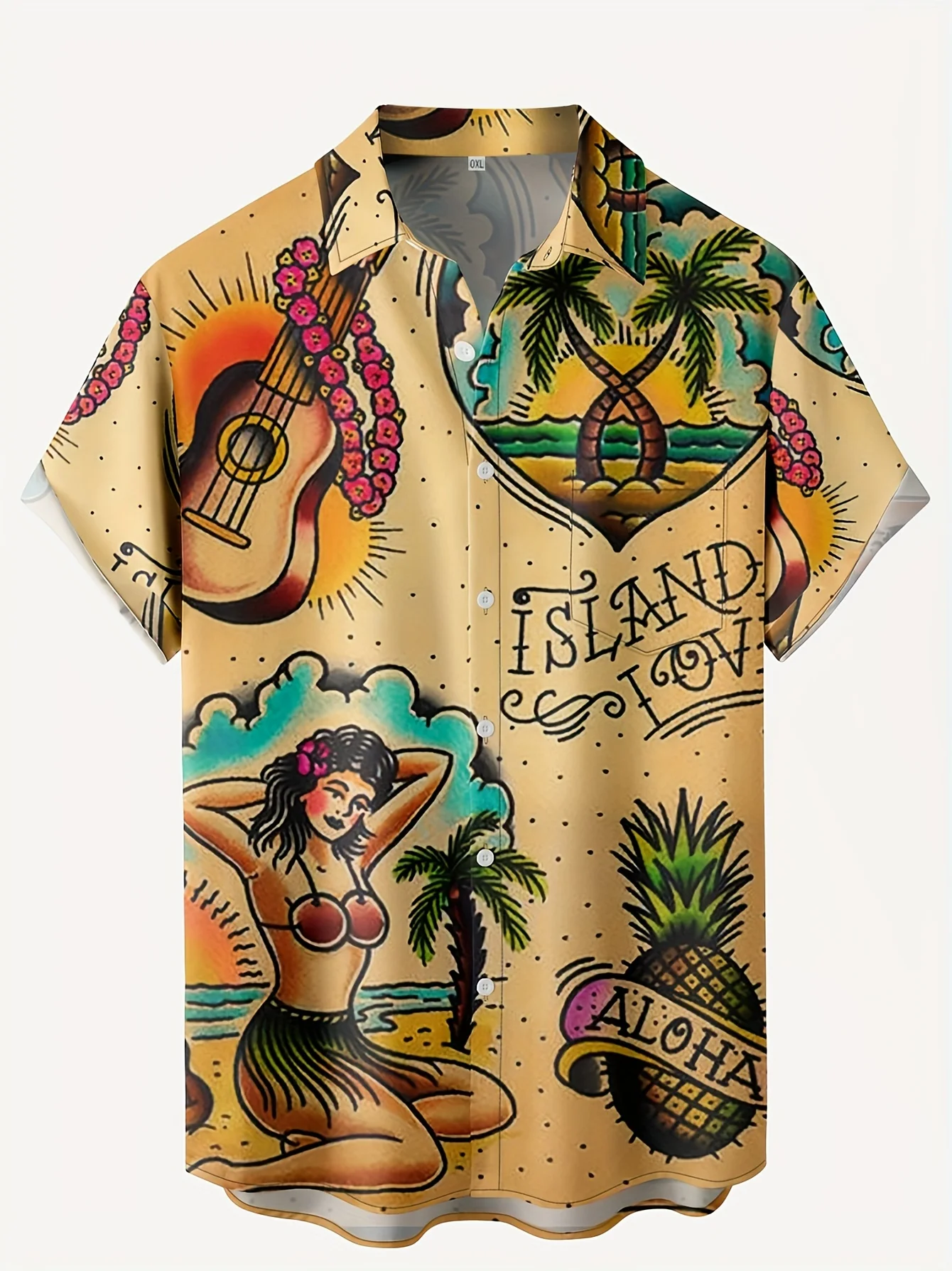 Vintage Hawaiian Floral Shirt - Мужские гавайские рубашки с принтом в