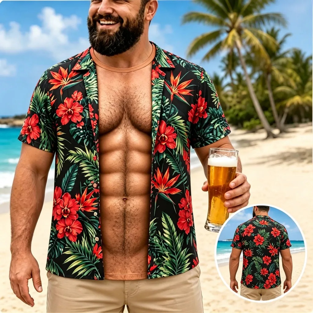 Новая мужская гавайская рубашк – обзор и цена Vintage Hawaiian Floral Shirt