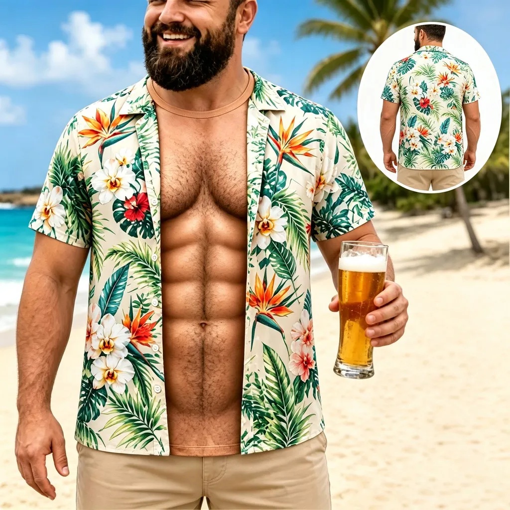 Новая мужская гавайская рубашк – обзор и цена Vintage Hawaiian Floral Shirt