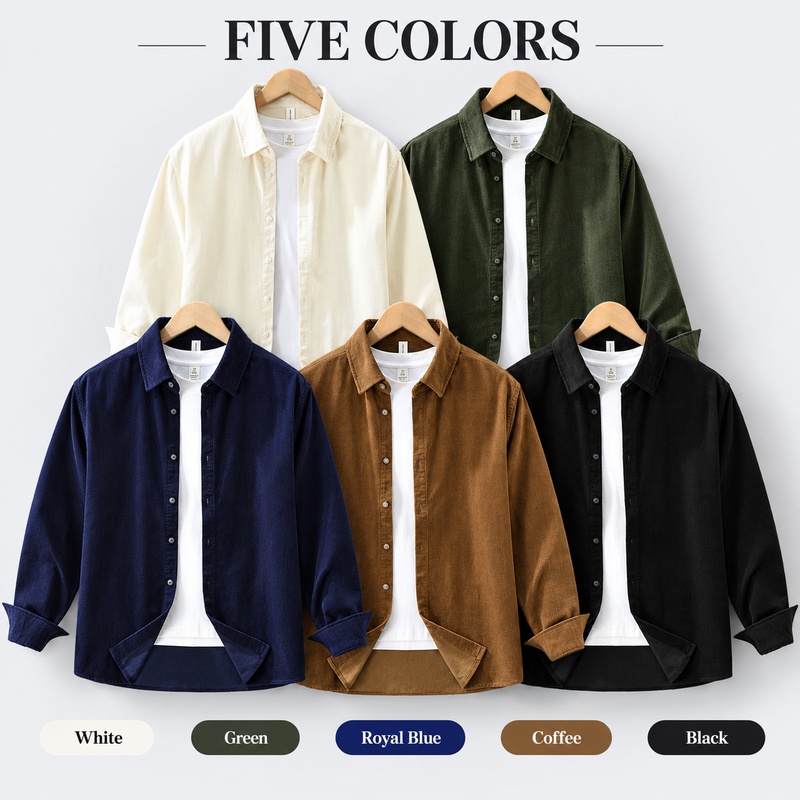 Мужская рубашка из 100% хлопка – обзор и цена Corduroy Button Up Shirt Men