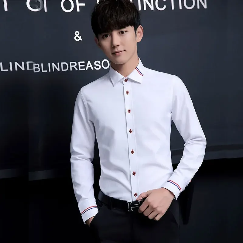 Новая мужская рубашка в корейс – обзор и цена Oxford Cotton Casual Shirt Business