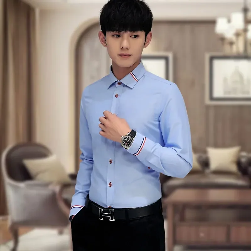 Новая мужская рубашка в корейс – обзор и цена Oxford Cotton Casual Shirt Business