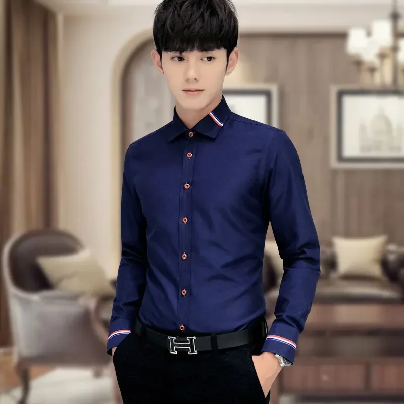 Новая мужская рубашка в корейс – обзор и цена Oxford Cotton Casual Shirt Business