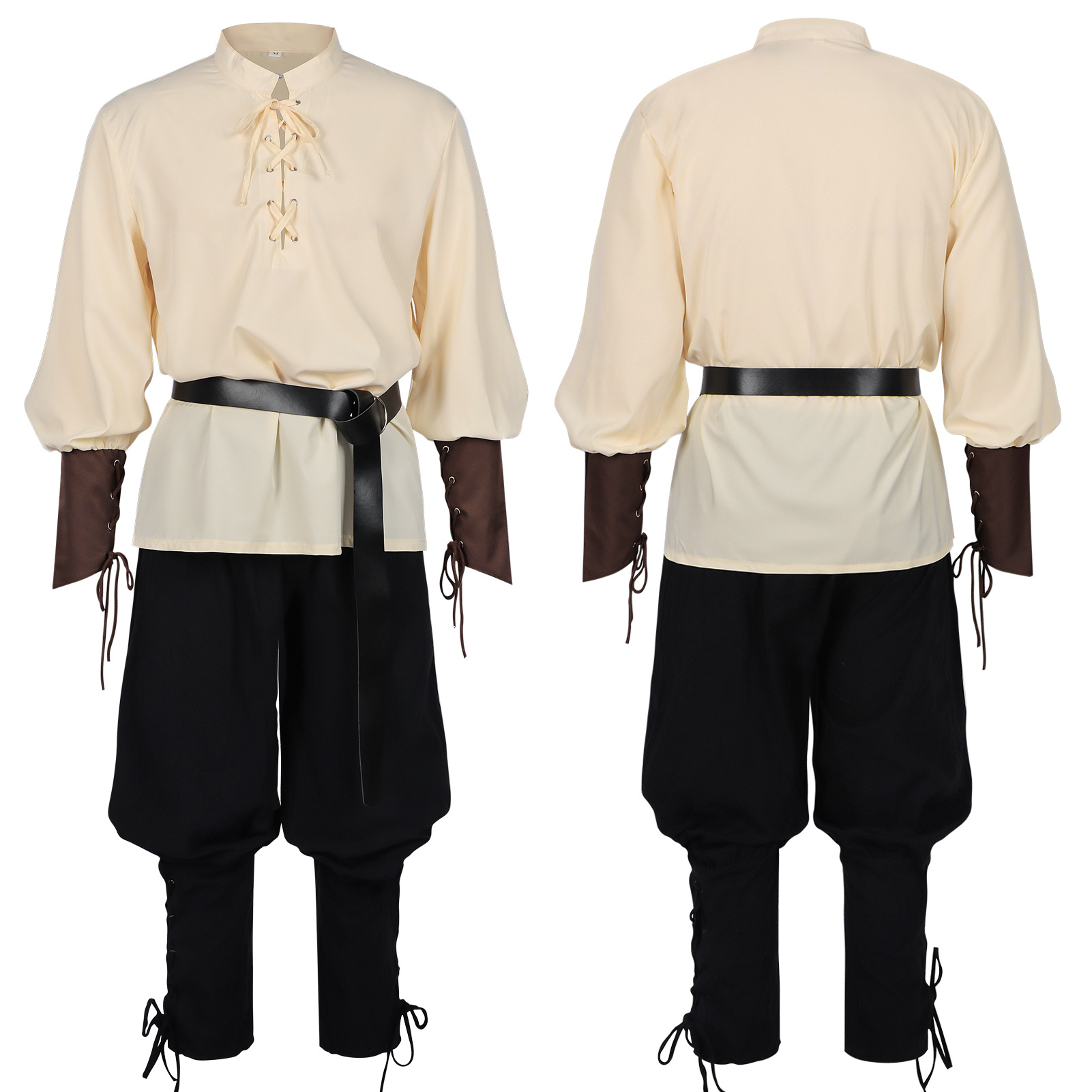 Мужской костюм пирата на Хэлло – обзор и цена Medieval Gothic Lace Up Pirate Shirt