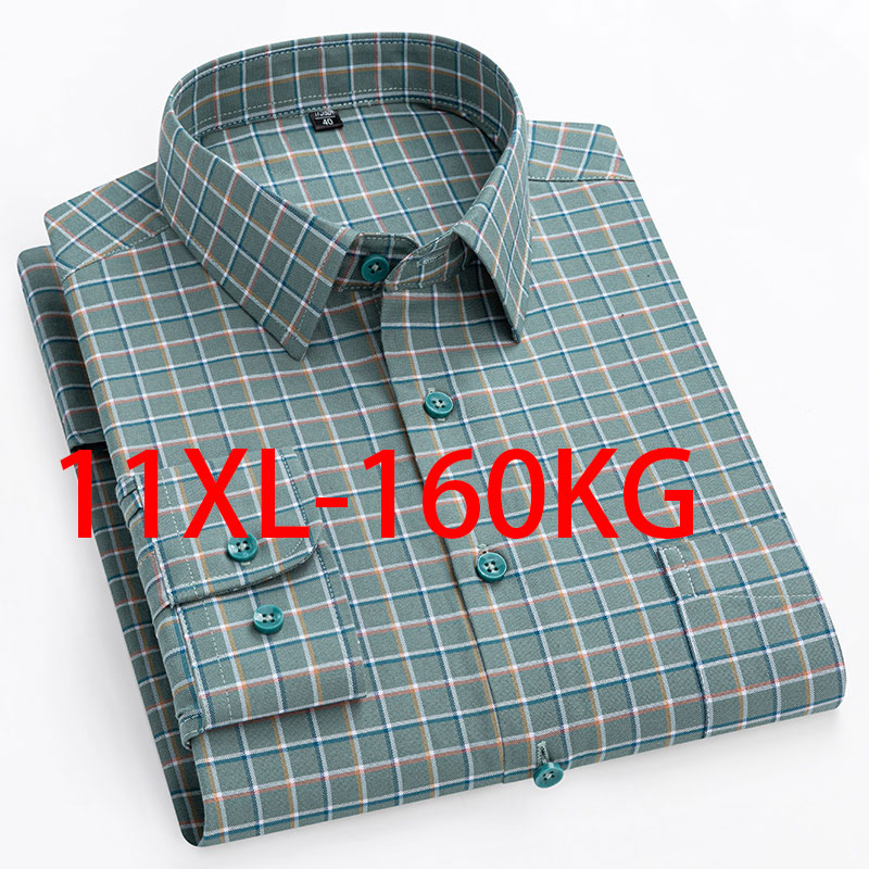 Новинка 11XL 10XL очень больша – обзор и цена Oxford Cotton Casual Shirt Business